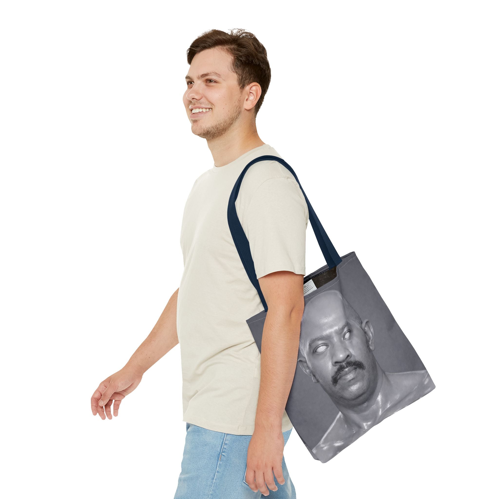 Spooky Vintage Portrait Tote Bag – Retro Ghost-Eyes Novelty Tote