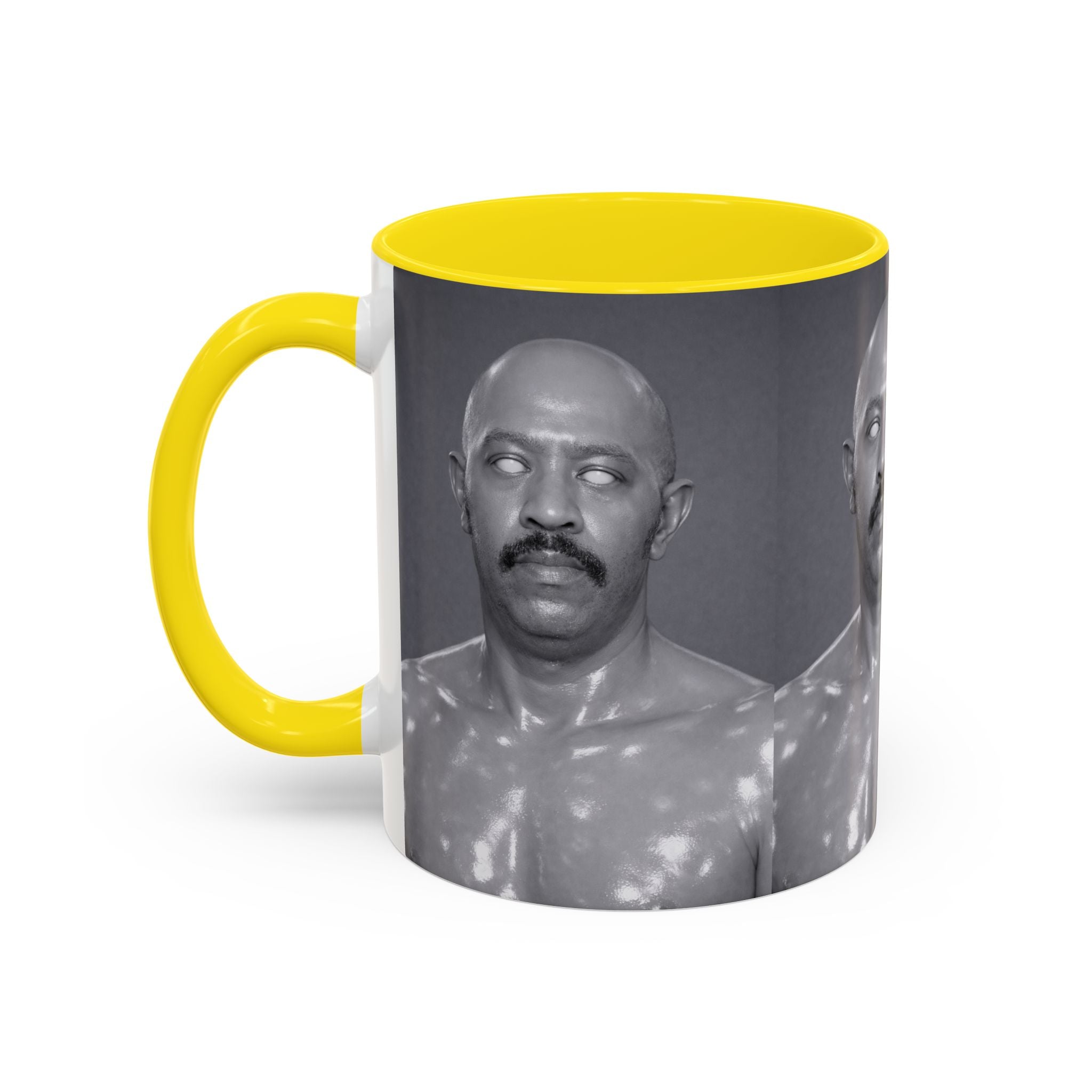 Accent Coffee Mug — Retro Black & White Portrait Accent Mug