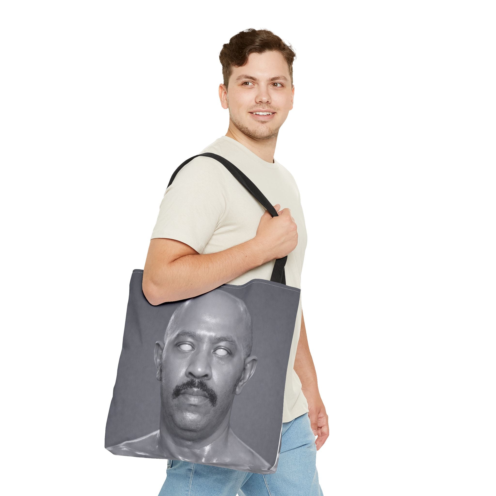 Spooky Vintage Portrait Tote Bag – Retro Ghost-Eyes Novelty Tote
