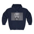 Full-Zip Hoodie — Monochrome Eyeball Portrait Graphic