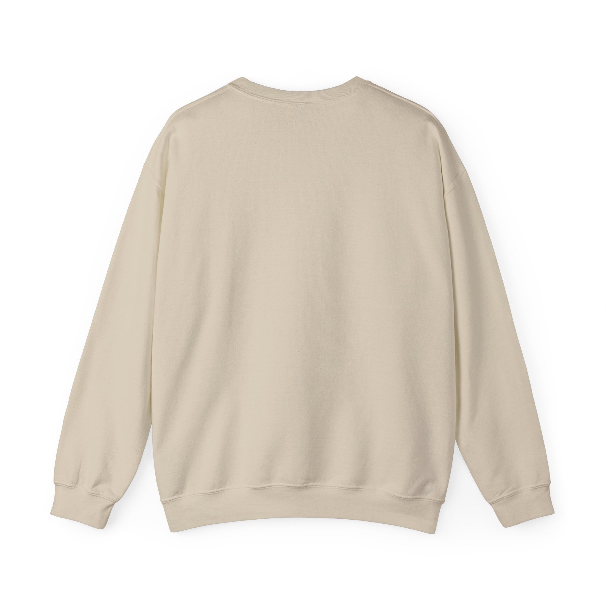 Crewneck Sweatshirt with Surreal Portrait Print — Monochrome Bald Man Art