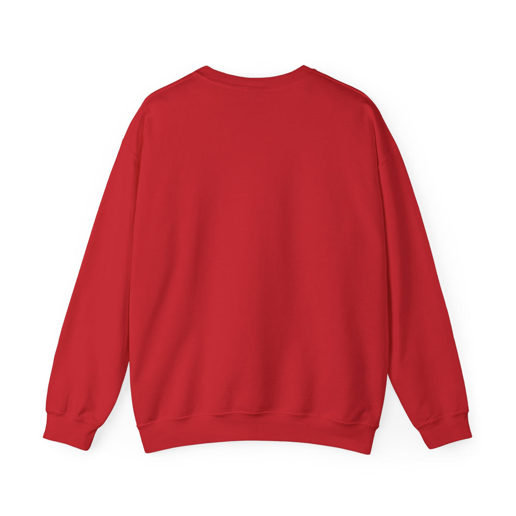 Crewneck Sweatshirt with Surreal Portrait Print — Monochrome Bald Man Art