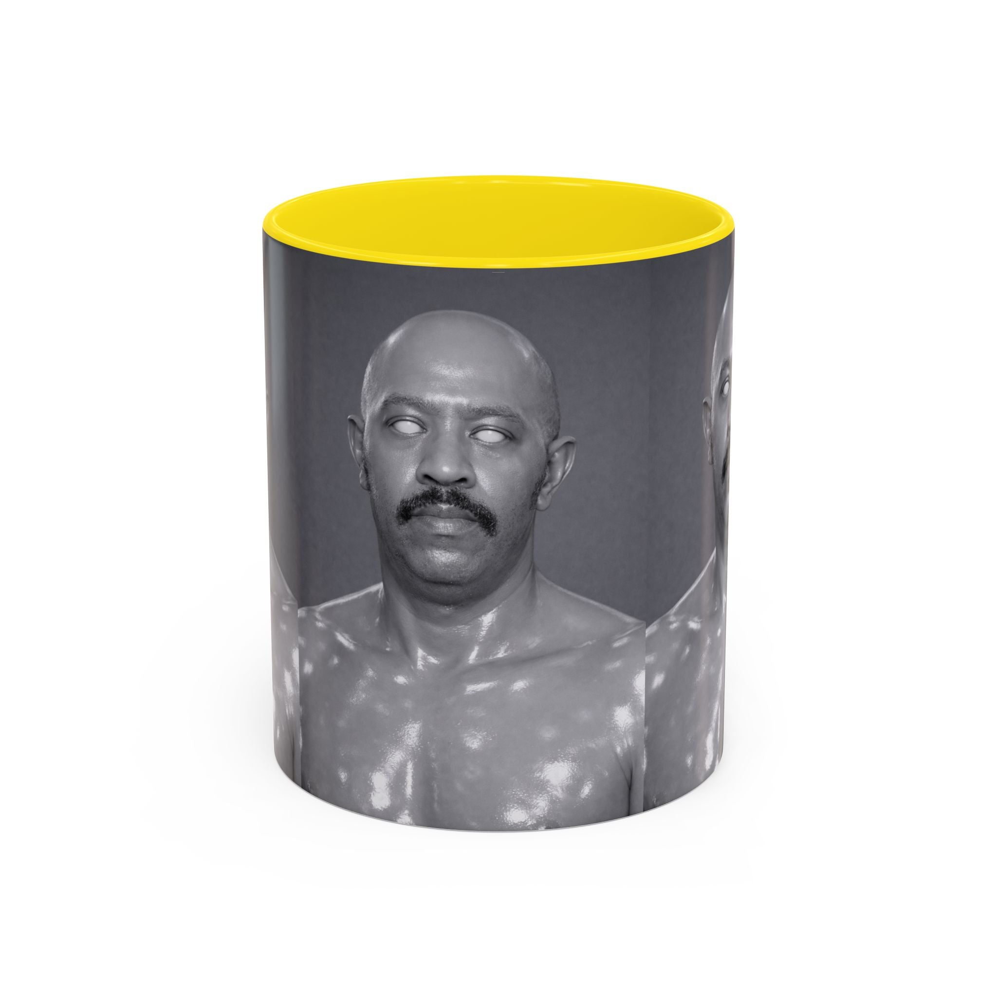 Accent Coffee Mug — Retro Black & White Portrait Accent Mug