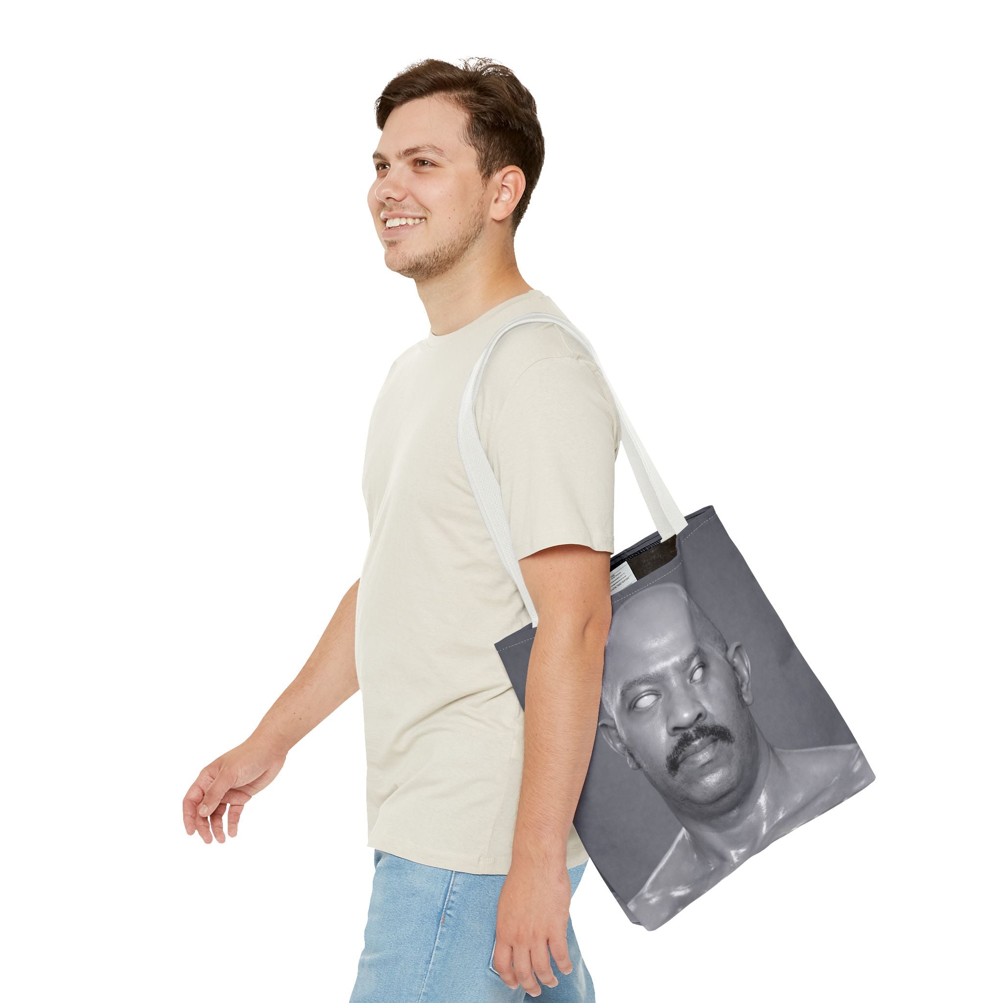Spooky Vintage Portrait Tote Bag – Retro Ghost-Eyes Novelty Tote
