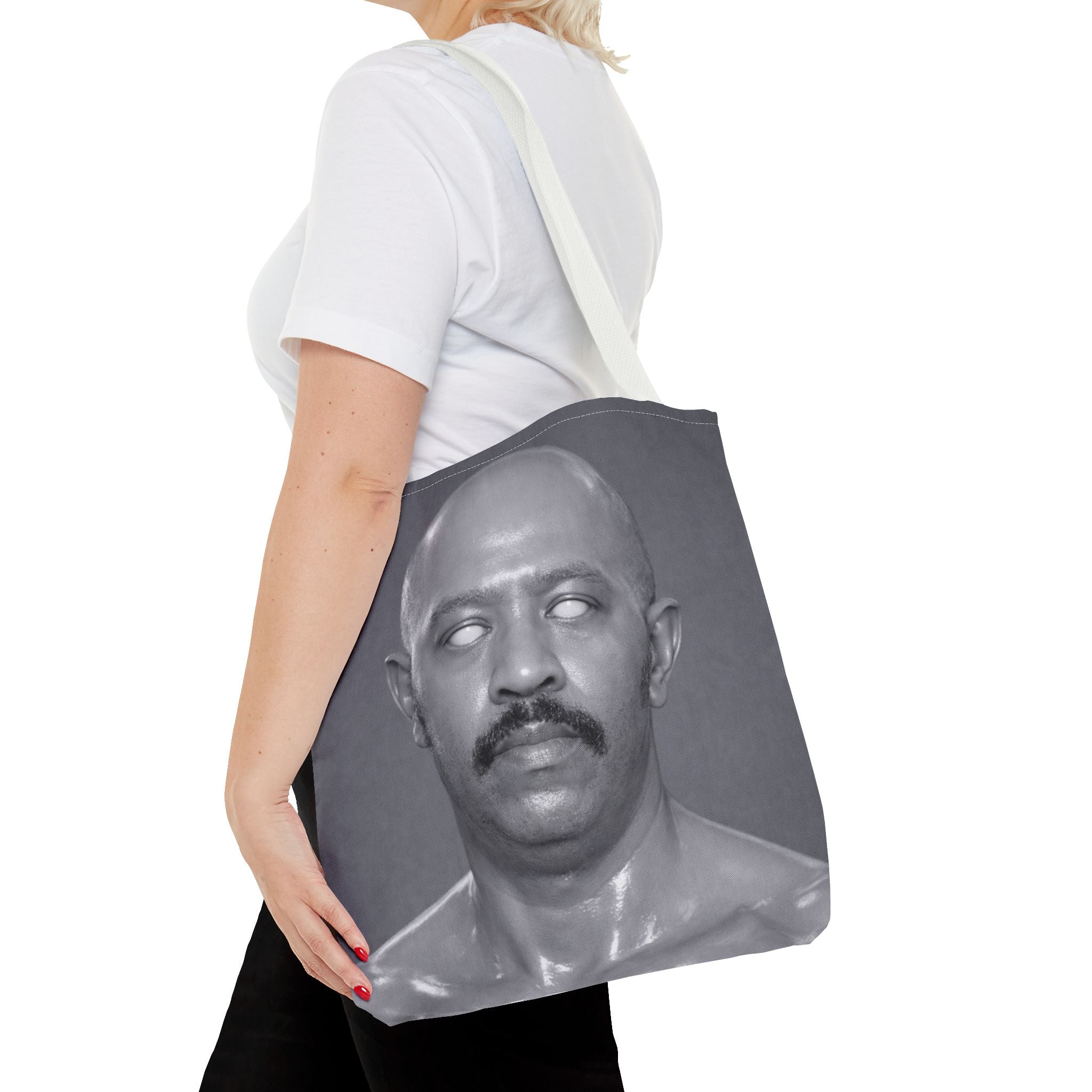 Spooky Vintage Portrait Tote Bag – Retro Ghost-Eyes Novelty Tote