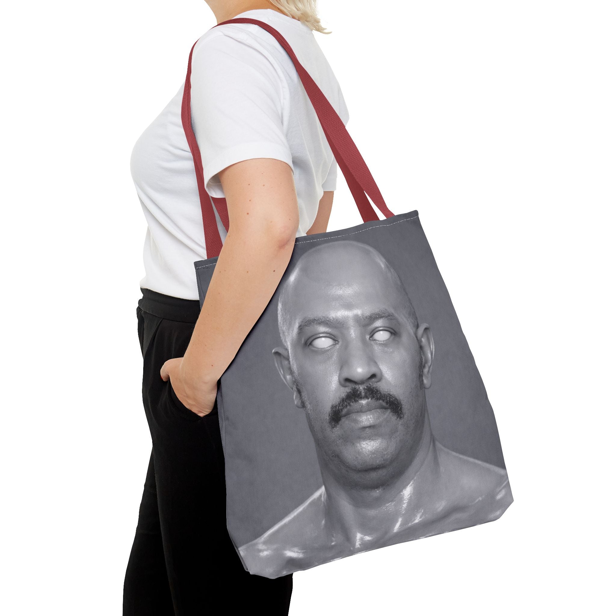 Spooky Vintage Portrait Tote Bag – Retro Ghost-Eyes Novelty Tote