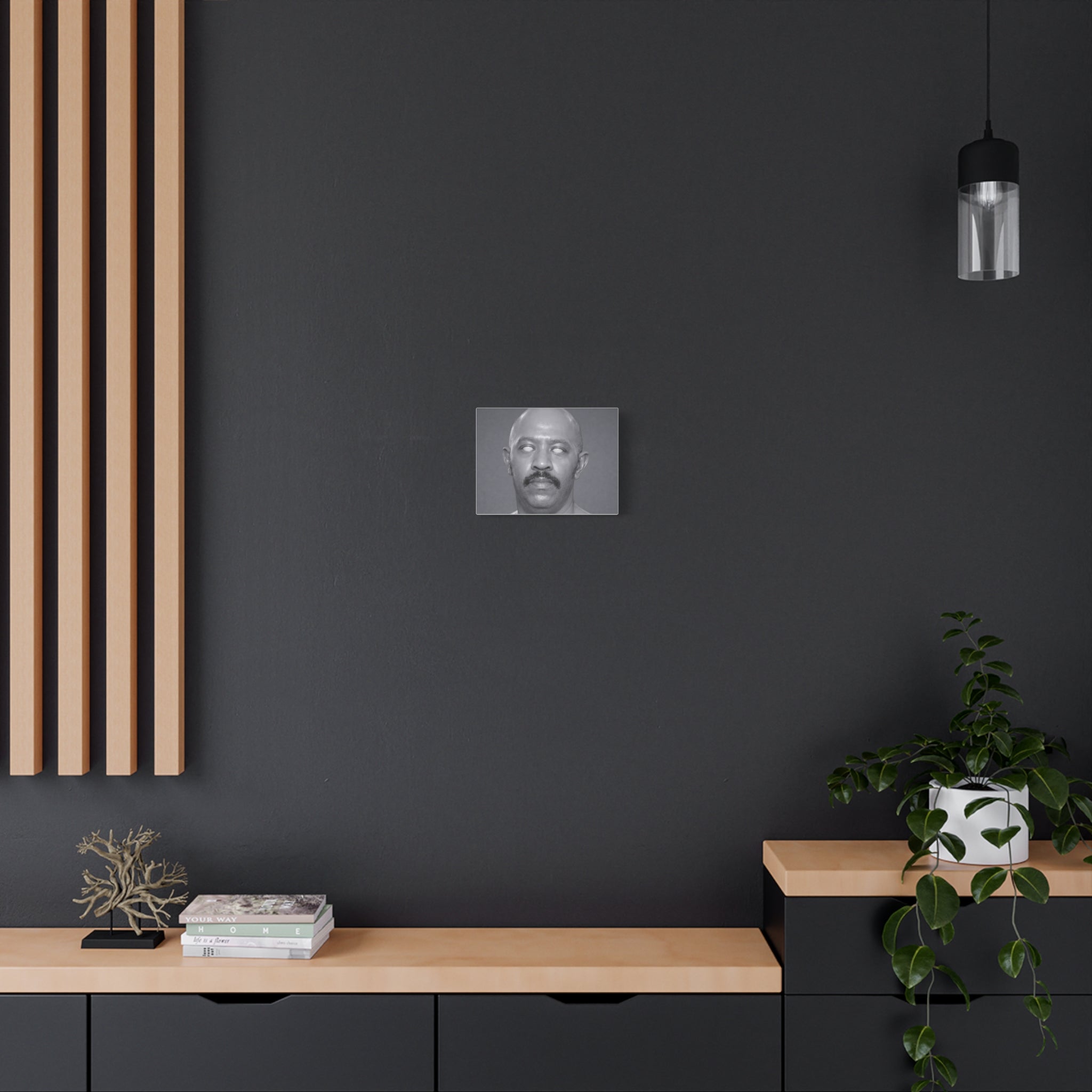 Eerie Monochrome Portrait Canvas — Stretched Matte Wall Art