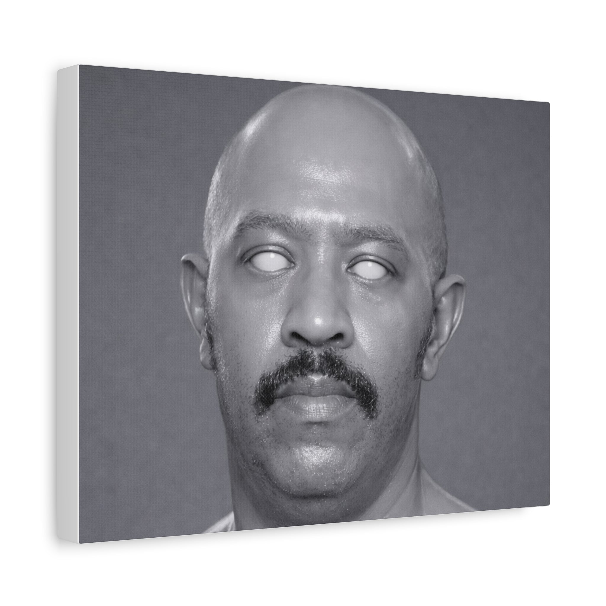 Eerie Monochrome Portrait Canvas — Stretched Matte Wall Art