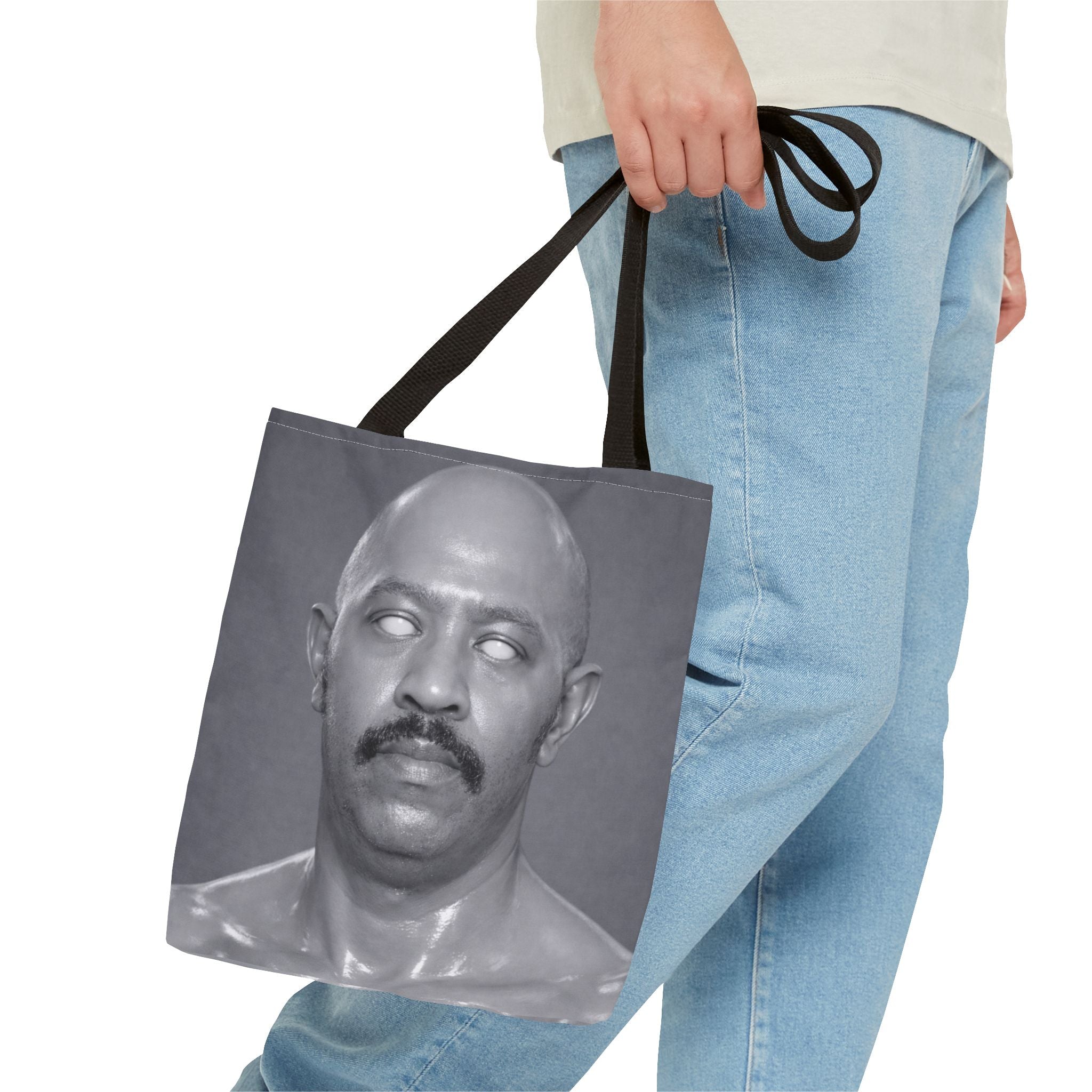 Spooky Vintage Portrait Tote Bag – Retro Ghost-Eyes Novelty Tote