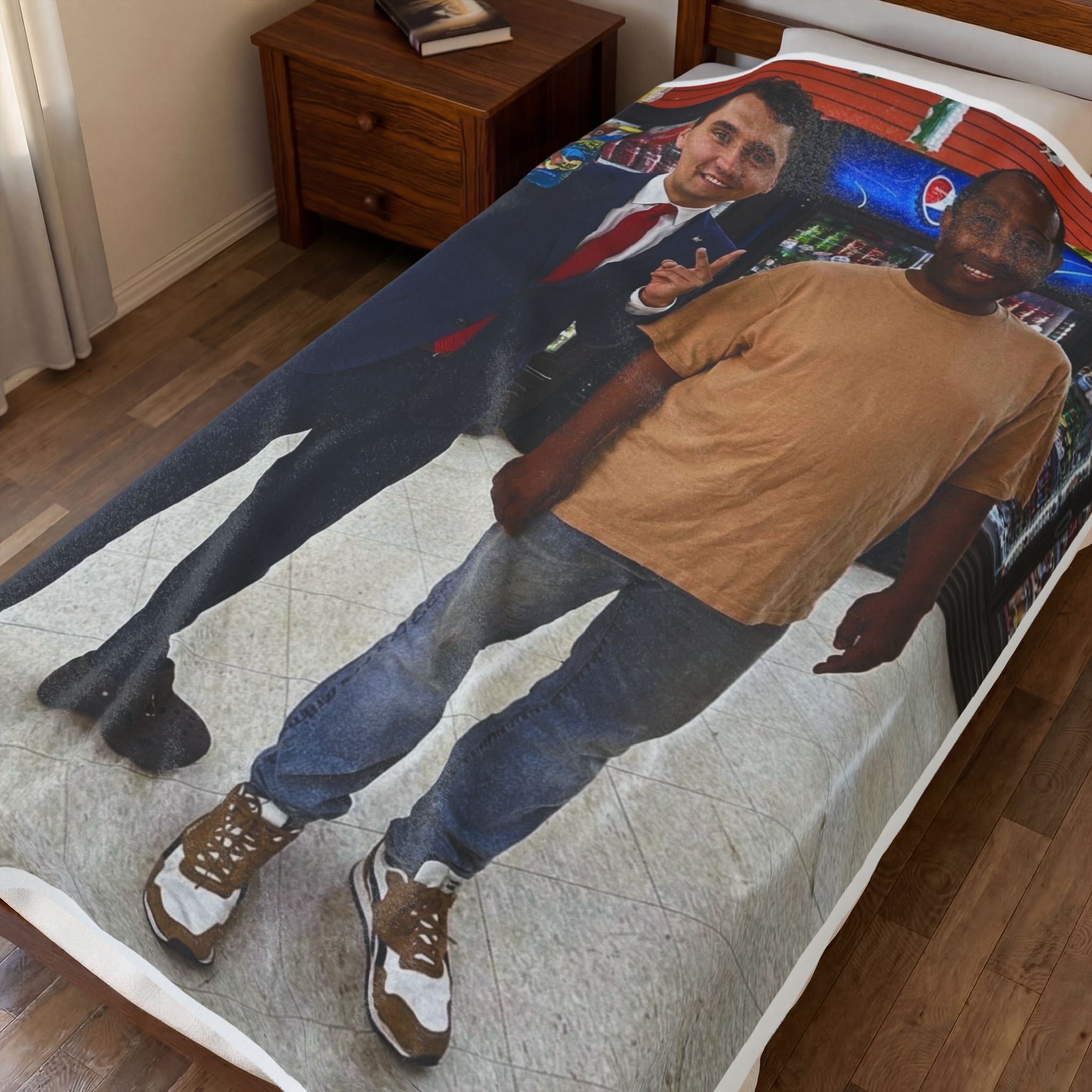 Photo-Print Plush Blanket — Personalized Two-Person Portrait Velveteen Throw