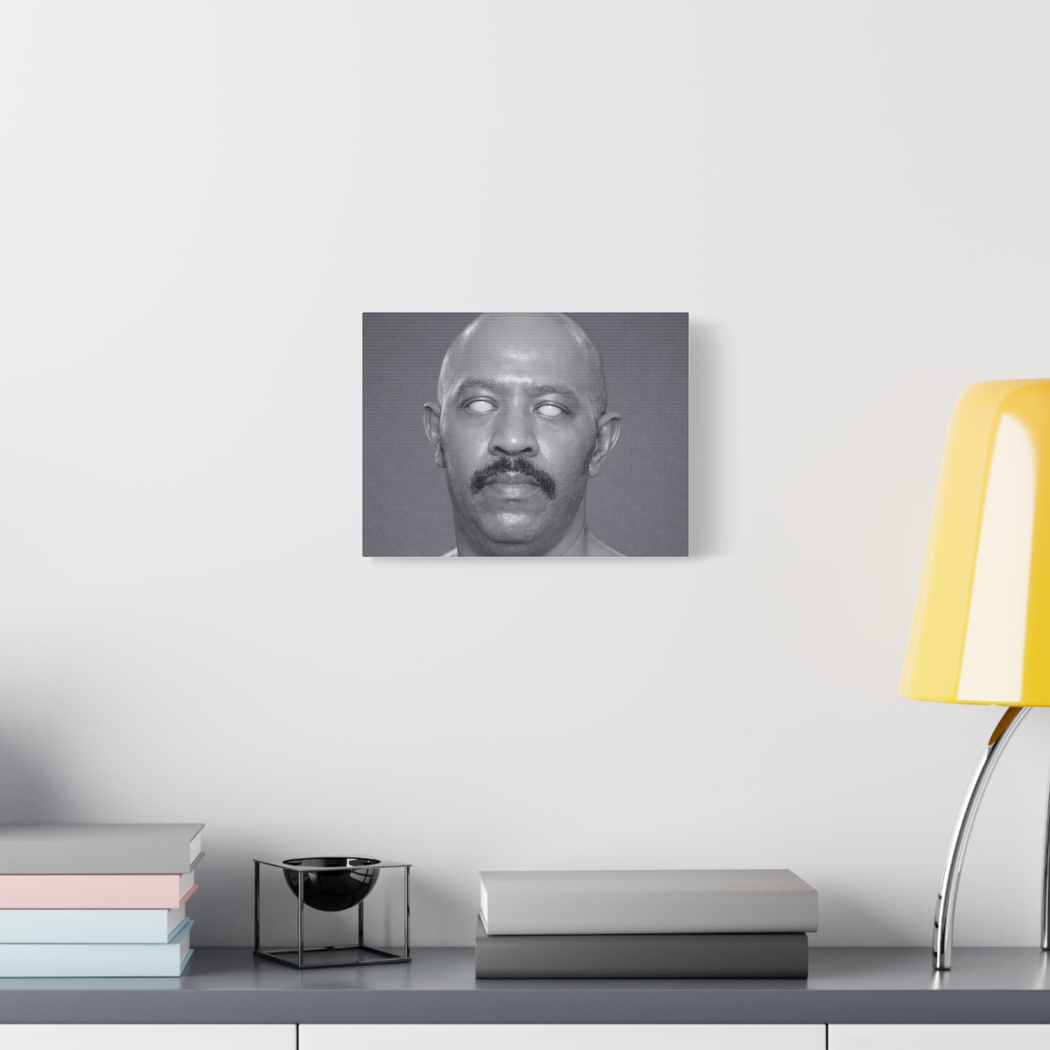 Eerie Monochrome Portrait Canvas — Stretched Matte Wall Art