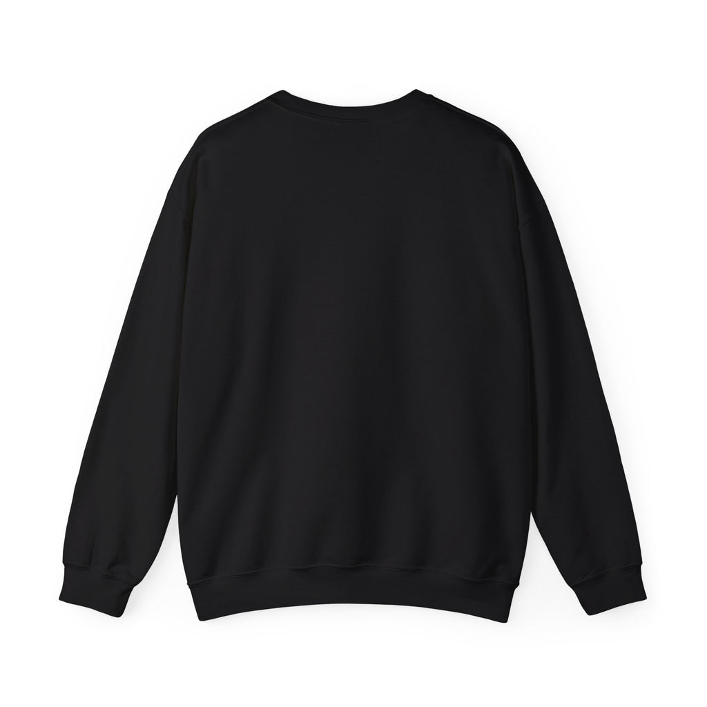 Crewneck Sweatshirt with Surreal Portrait Print — Monochrome Bald Man Art