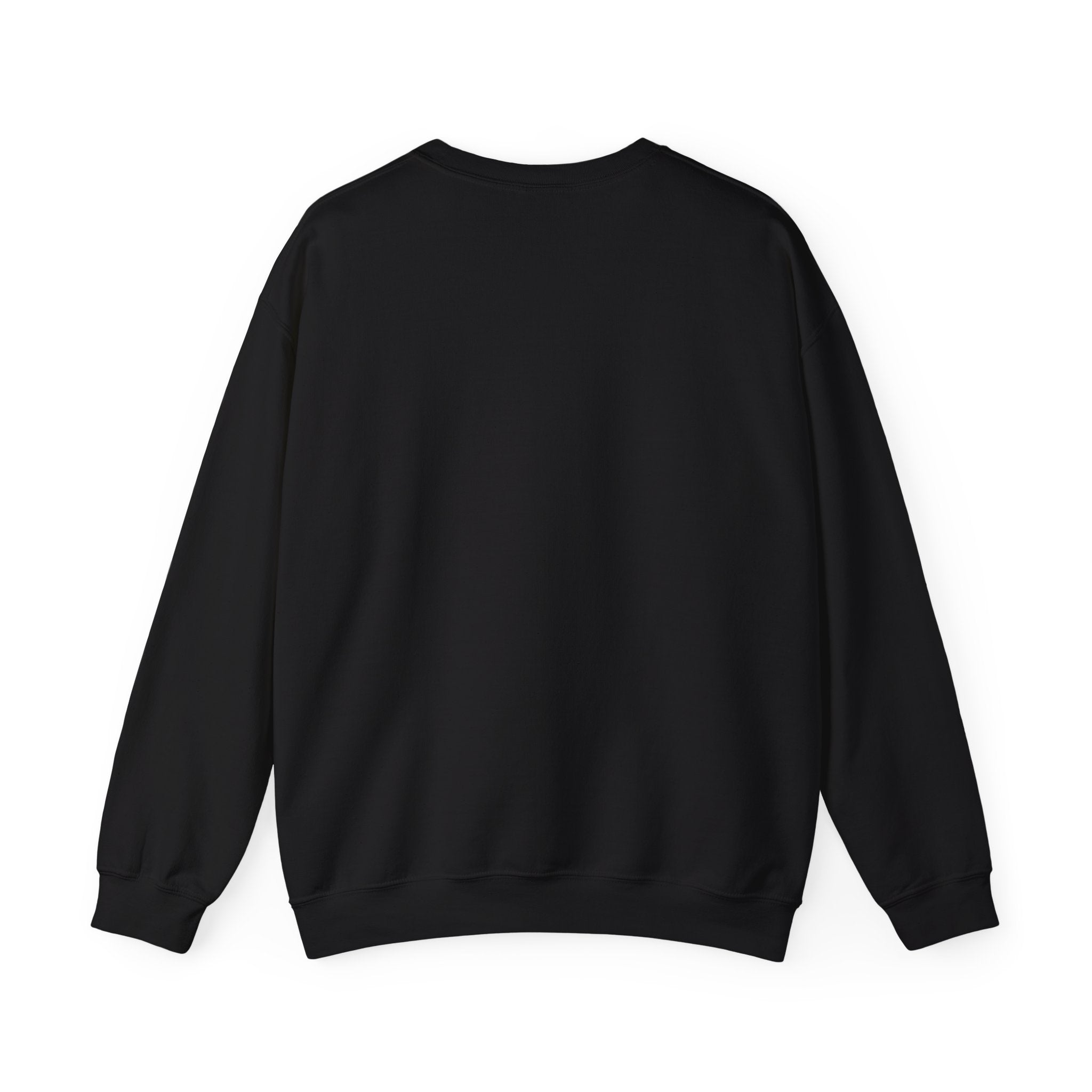 Crewneck Sweatshirt with Surreal Portrait Print — Monochrome Bald Man Art