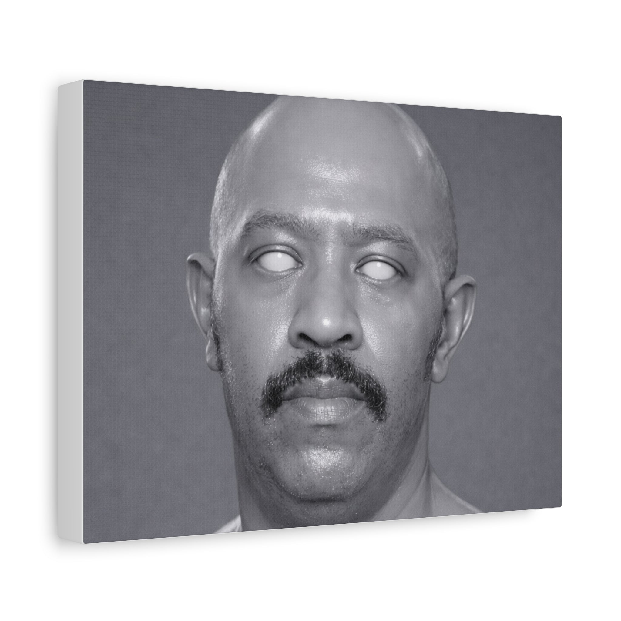Eerie Monochrome Portrait Canvas — Stretched Matte Wall Art