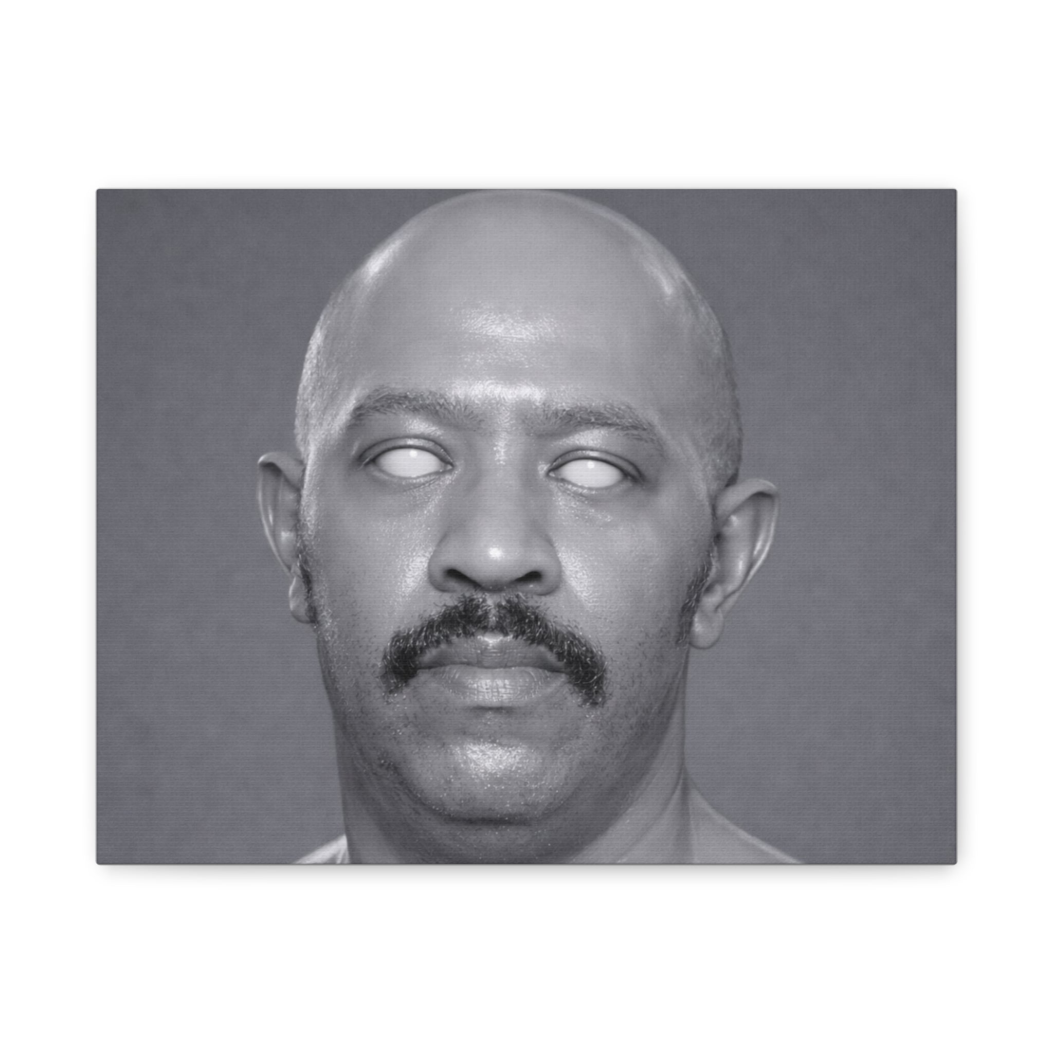 Eerie Monochrome Portrait Canvas — Stretched Matte Wall Art