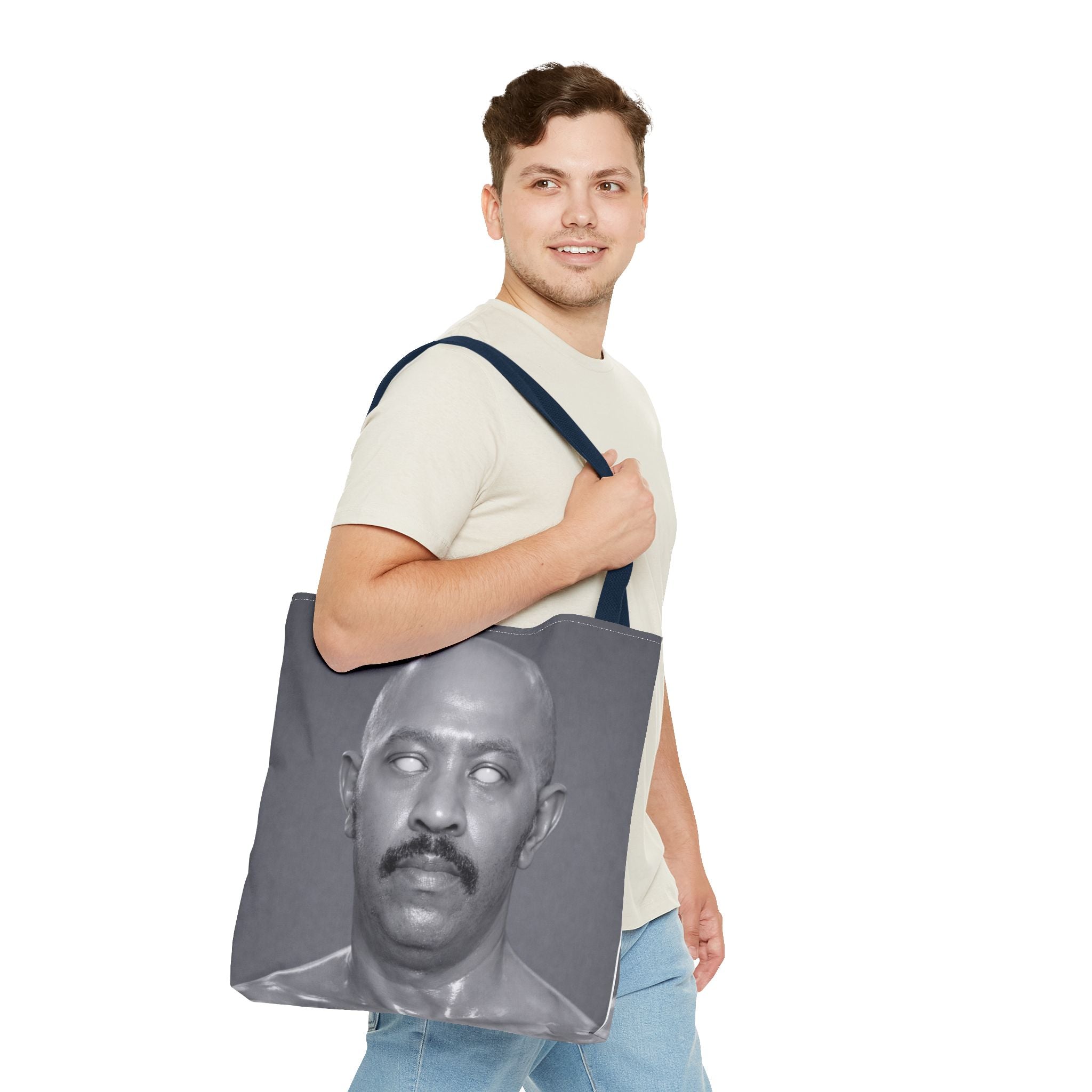 Spooky Vintage Portrait Tote Bag – Retro Ghost-Eyes Novelty Tote