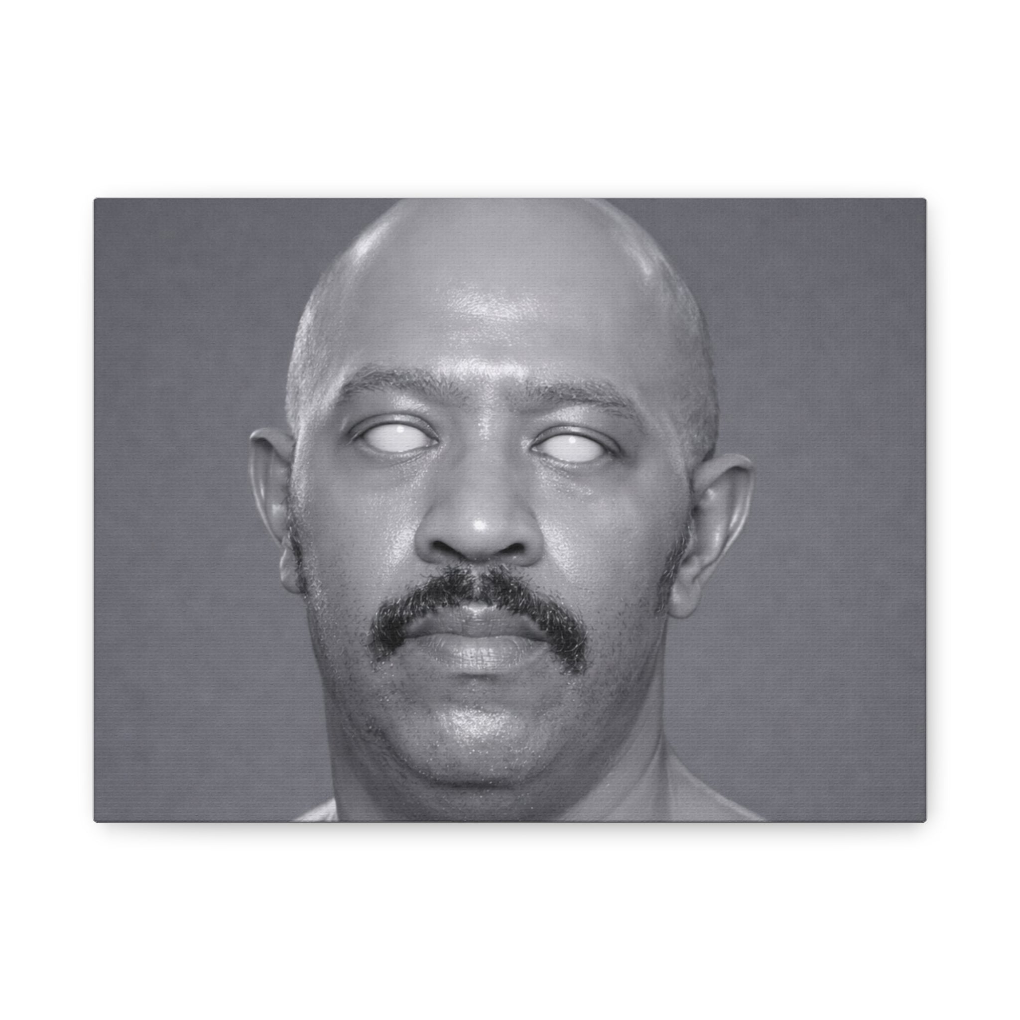 Eerie Monochrome Portrait Canvas — Stretched Matte Wall Art