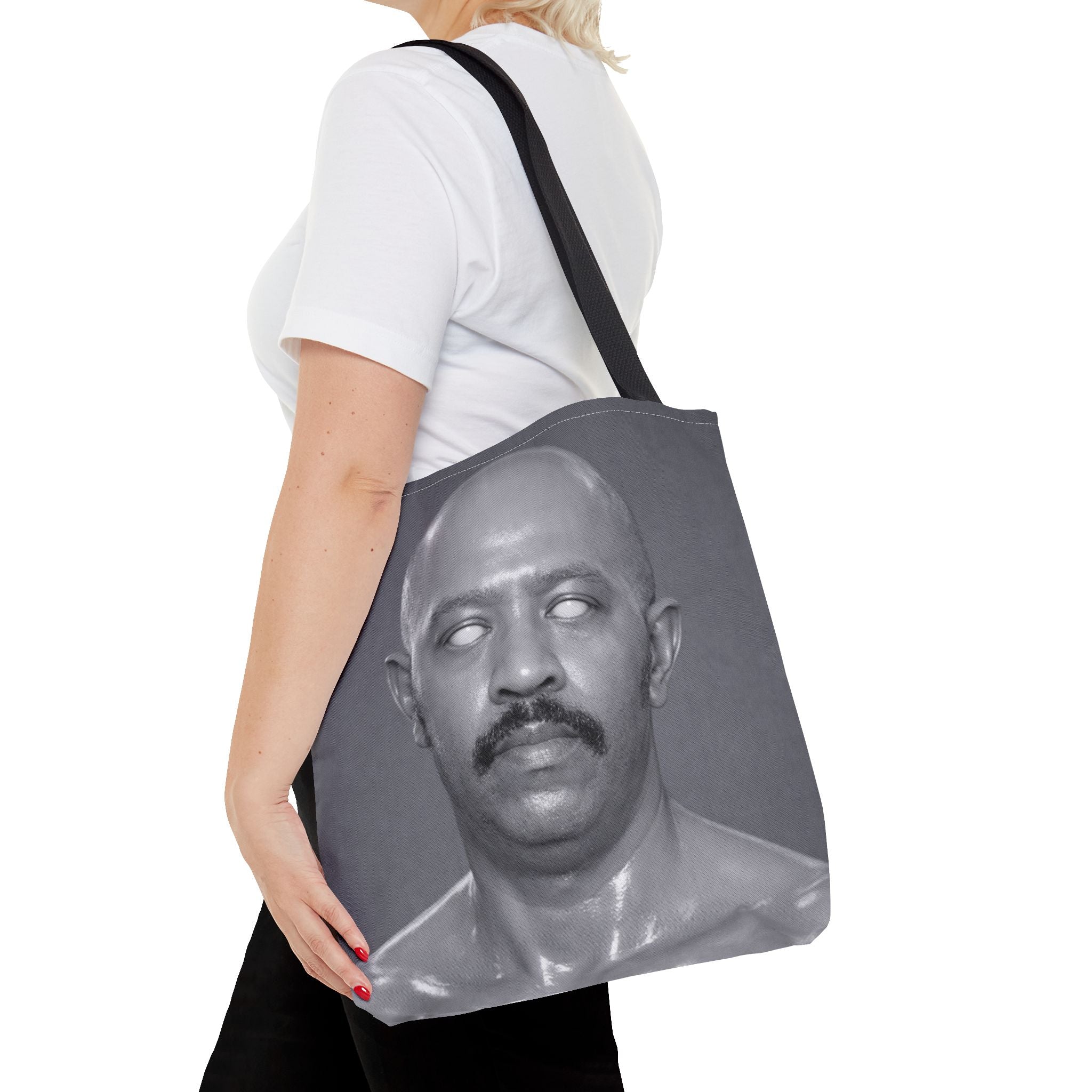 Spooky Vintage Portrait Tote Bag – Retro Ghost-Eyes Novelty Tote