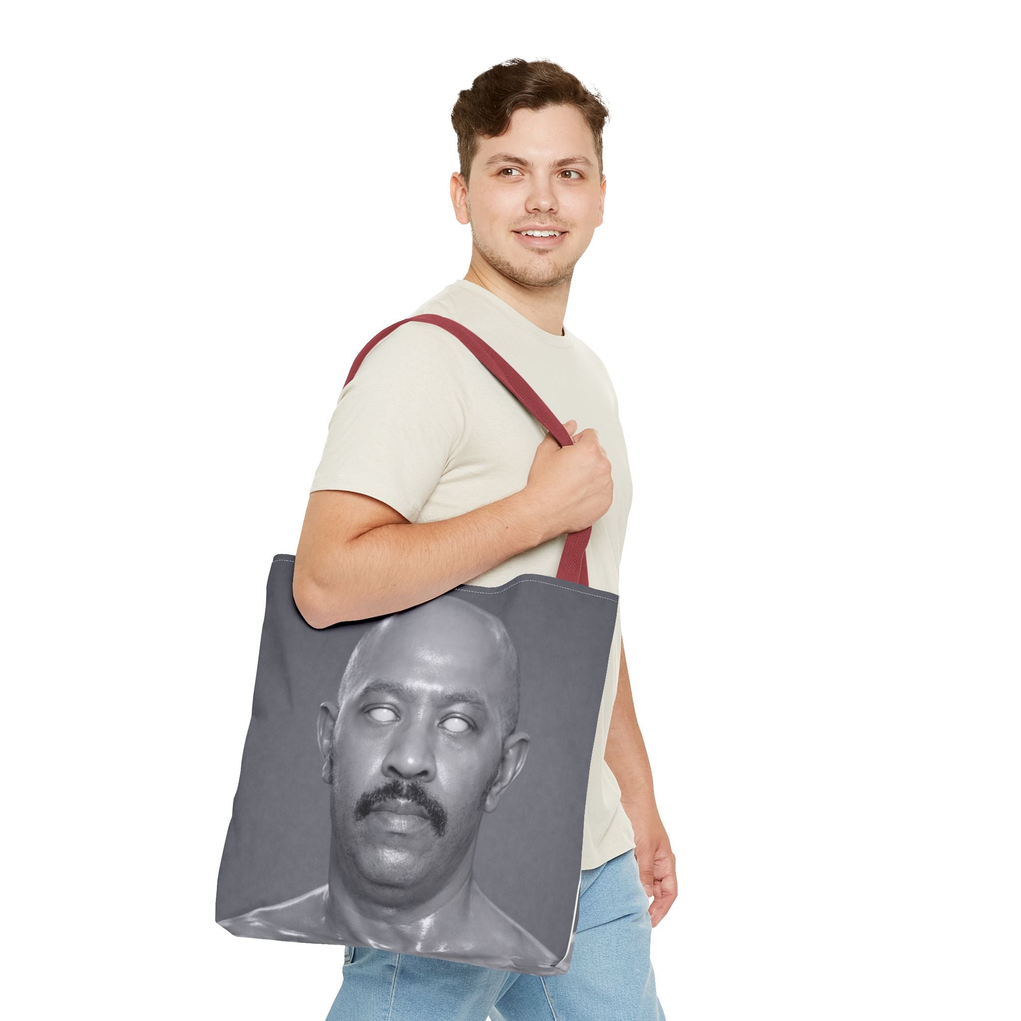 Spooky Vintage Portrait Tote Bag – Retro Ghost-Eyes Novelty Tote