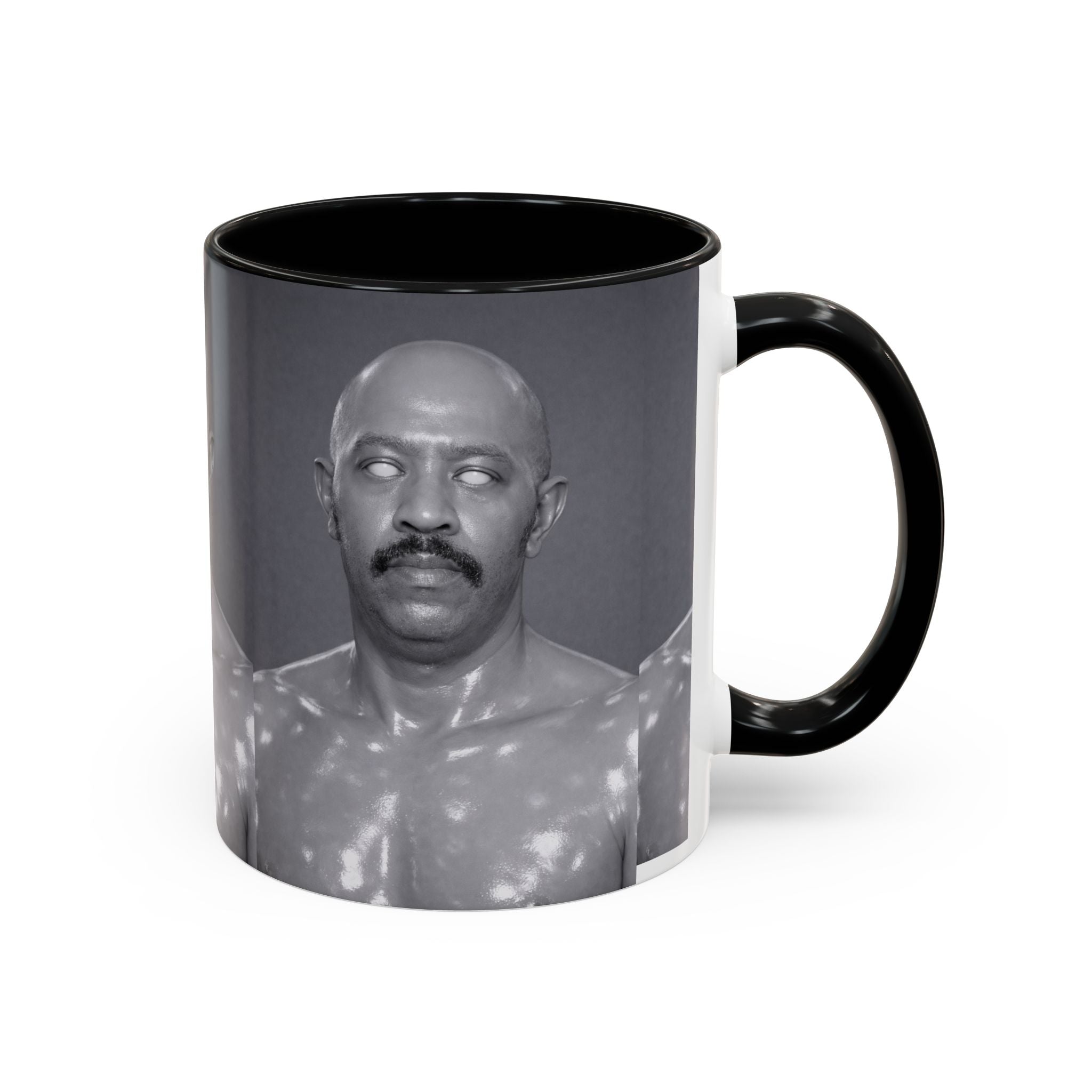 Accent Coffee Mug — Retro Black & White Portrait Accent Mug