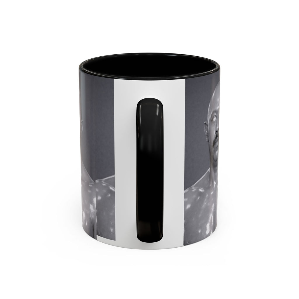 Accent Coffee Mug — Retro Black & White Portrait Accent Mug