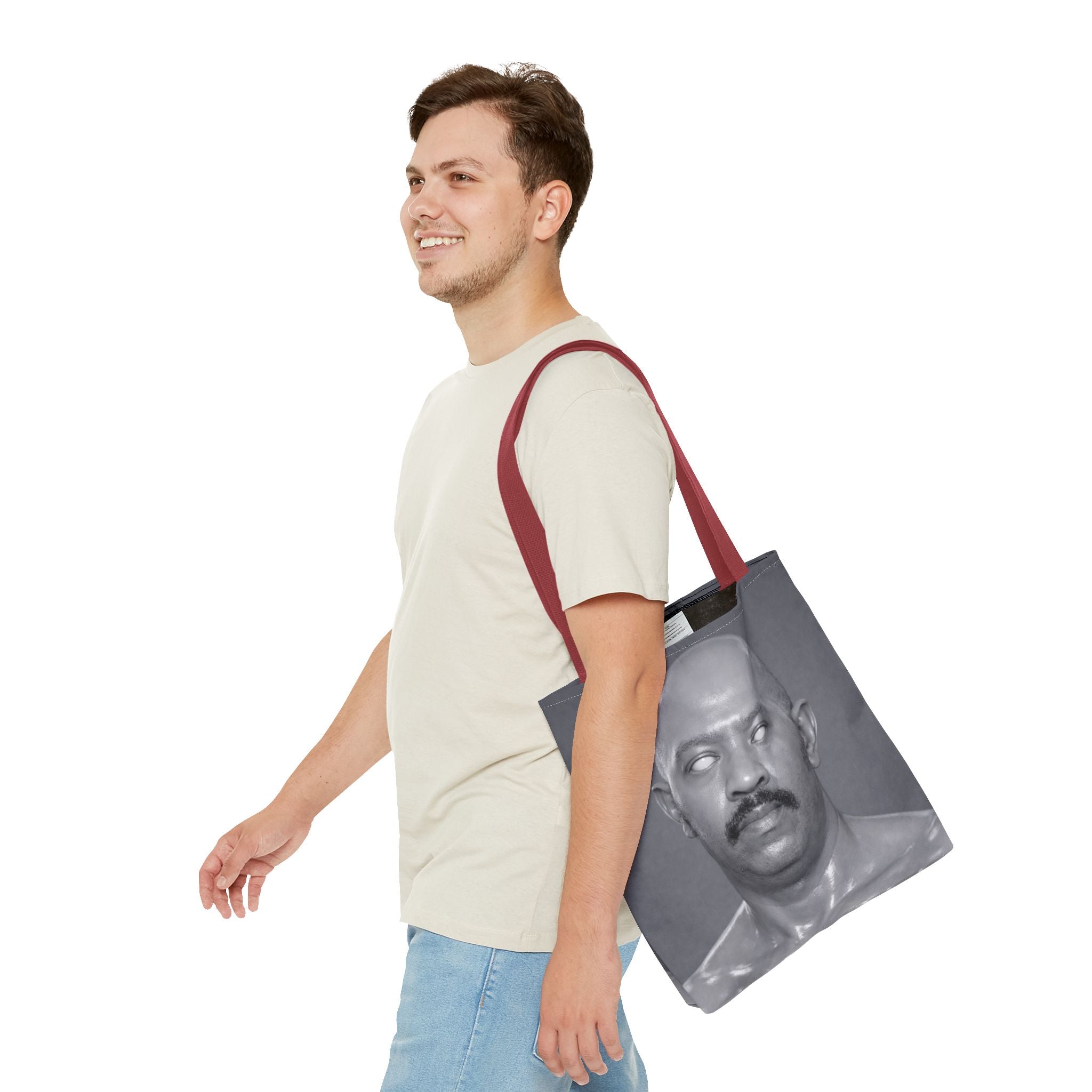 Spooky Vintage Portrait Tote Bag – Retro Ghost-Eyes Novelty Tote