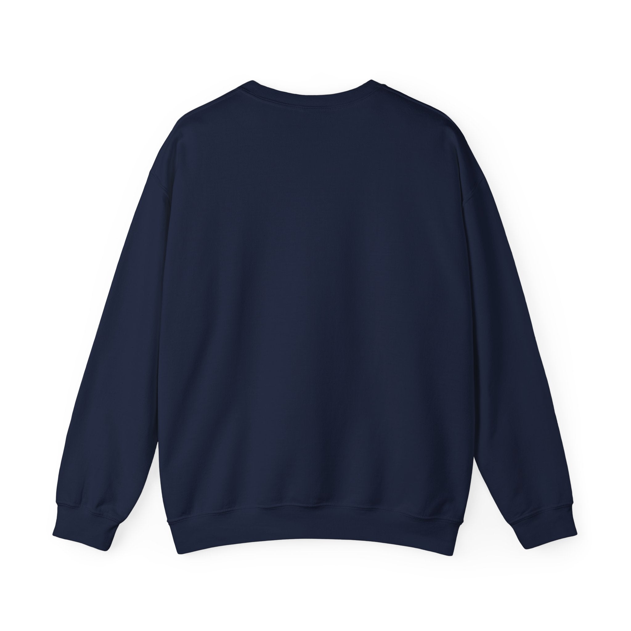 Crewneck Sweatshirt with Surreal Portrait Print — Monochrome Bald Man Art