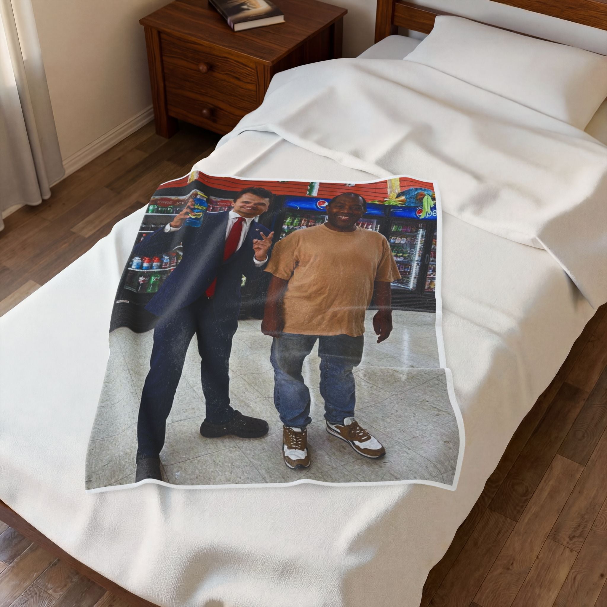 Photo-Print Plush Blanket — Personalized Two-Person Portrait Velveteen Throw