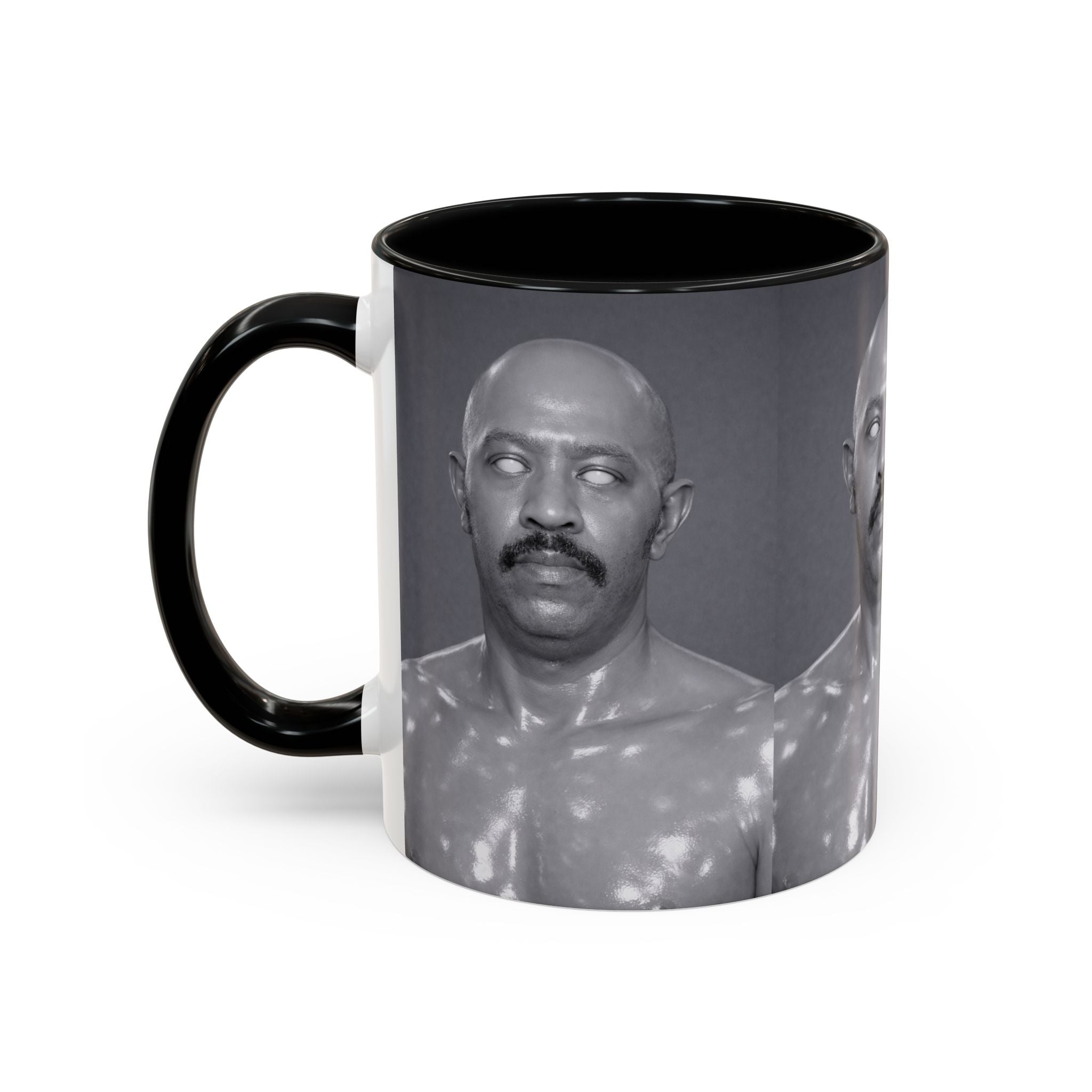 Accent Coffee Mug — Retro Black & White Portrait Accent Mug