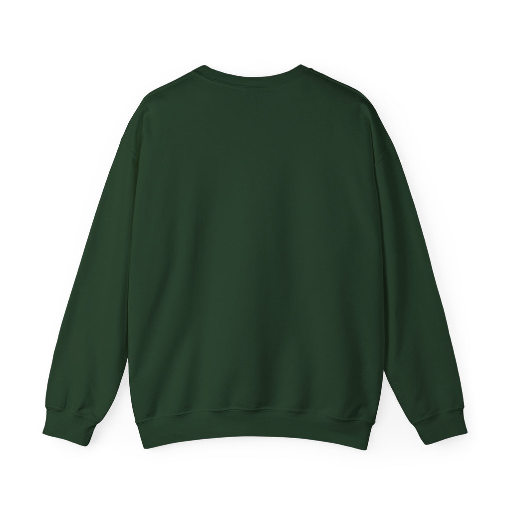 Crewneck Sweatshirt with Surreal Portrait Print — Monochrome Bald Man Art