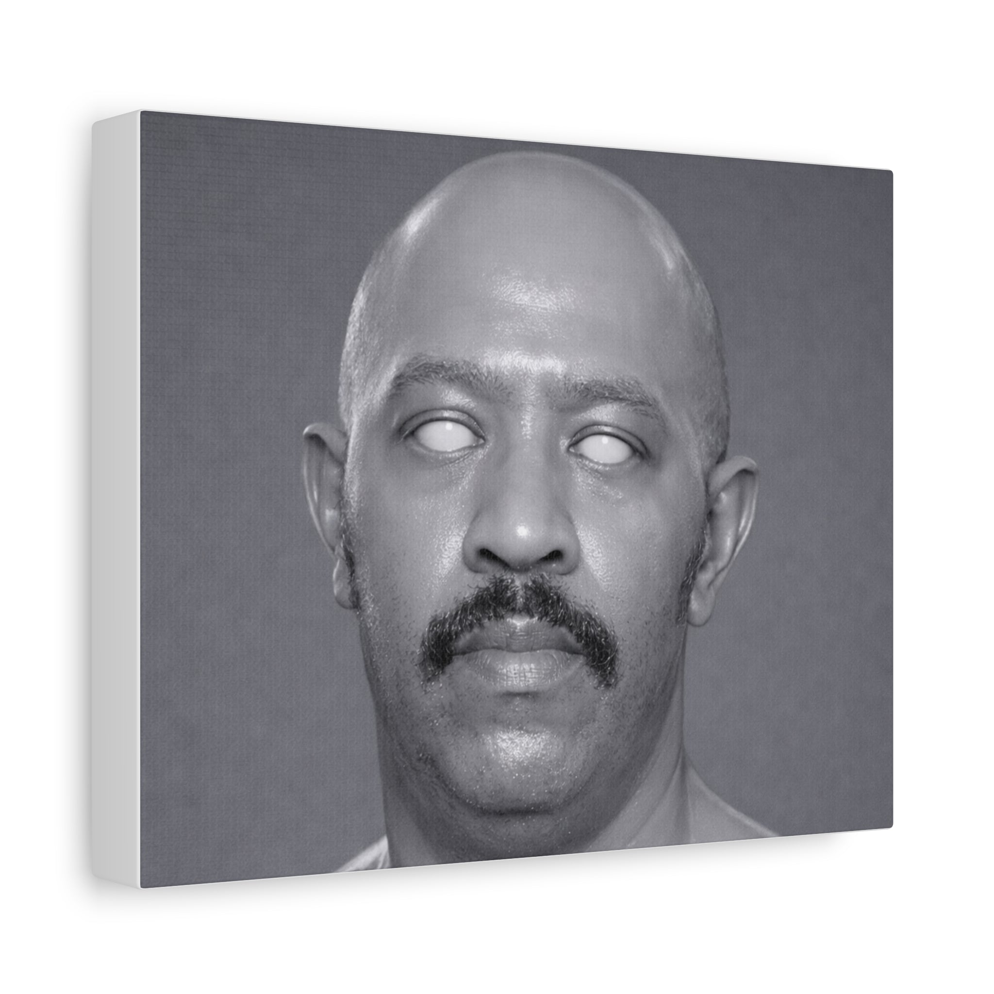 Eerie Monochrome Portrait Canvas — Stretched Matte Wall Art