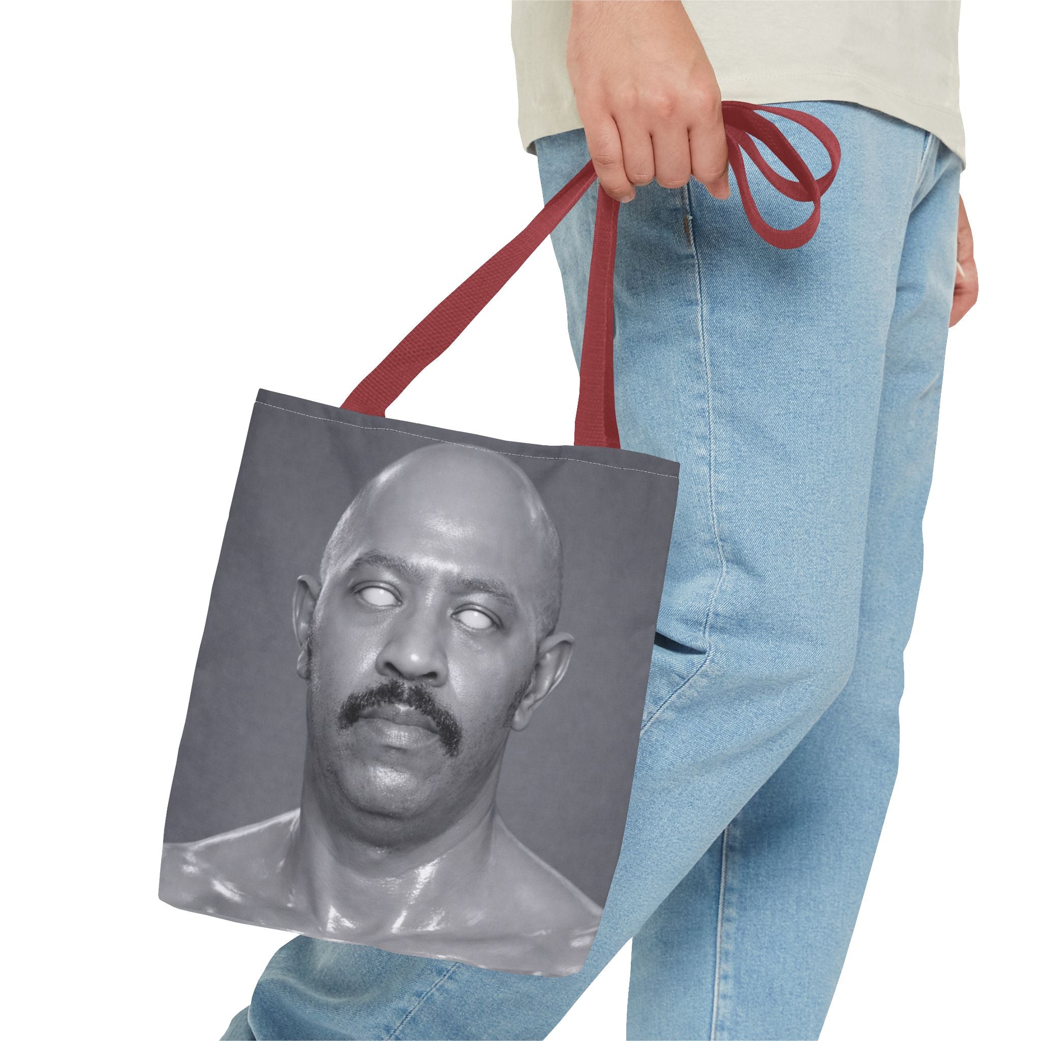 Spooky Vintage Portrait Tote Bag – Retro Ghost-Eyes Novelty Tote